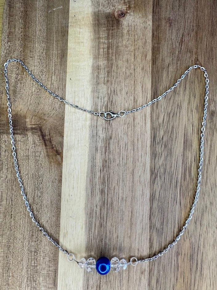 Navy Blue Pearl Necklace