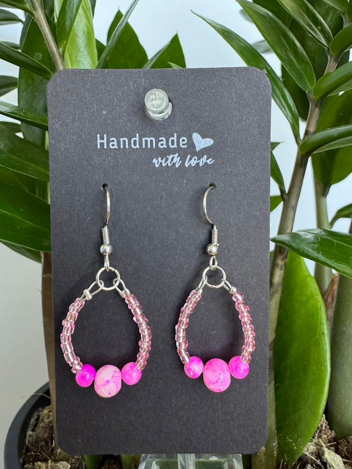 Pink Marble Earrings