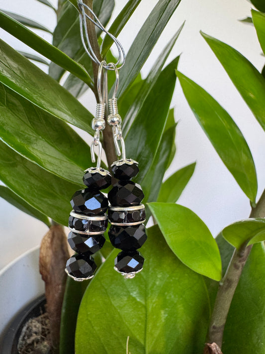 Black Drop Earring Set