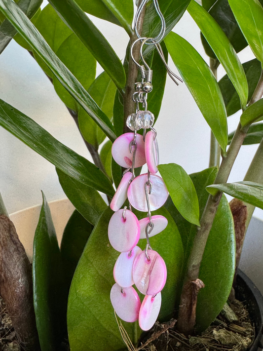Pink Abalone Shell Earrings.