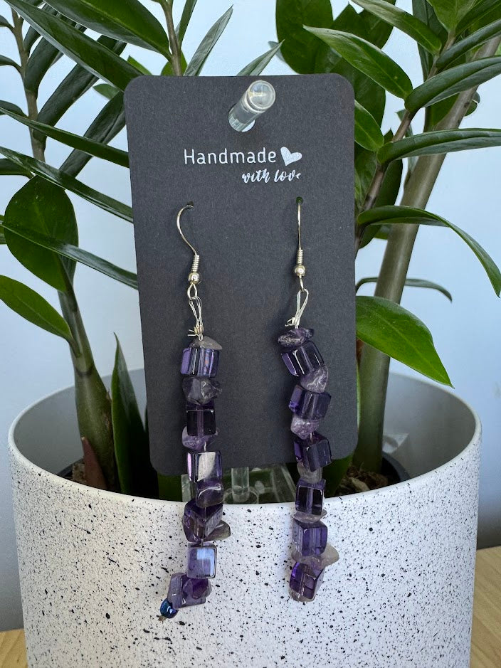 Amethyst Chip Earrings