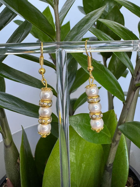 Gold Pearl Earrings