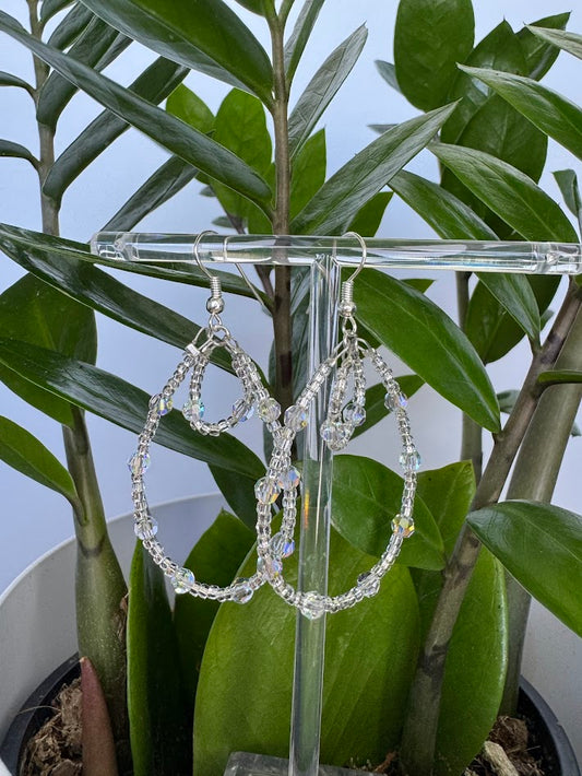 Silver Lined Clear Double Oval Hoop