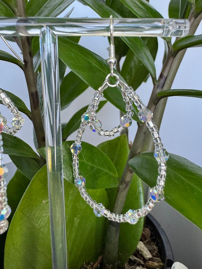 Silver Lined Clear Double Oval Hoop