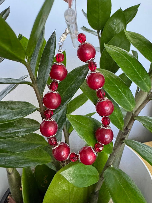 Red Round Bead Bracelet