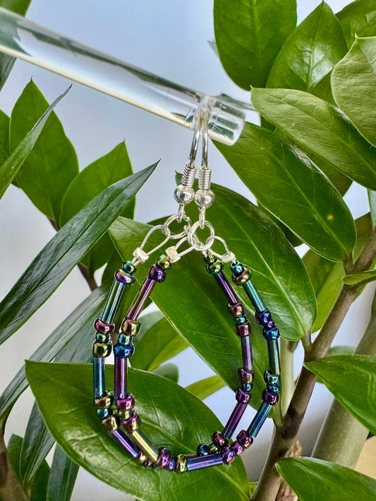 Aurora Borealis Oval Hoops