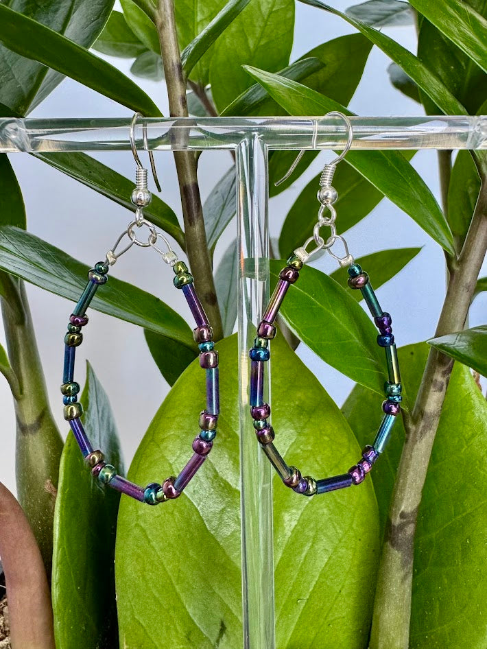 Aurora Borealis Oval Hoops