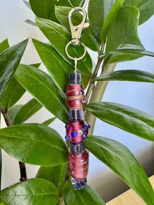 Purple, Gold and Blue Keychain