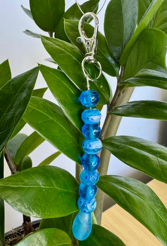 Blue Teardrop Keychain