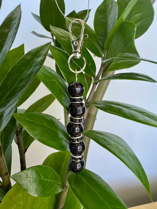 Black Round Keychain