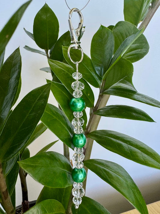 Metallic Green Pearl Keychain