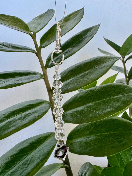 Clear Beaded Keychain