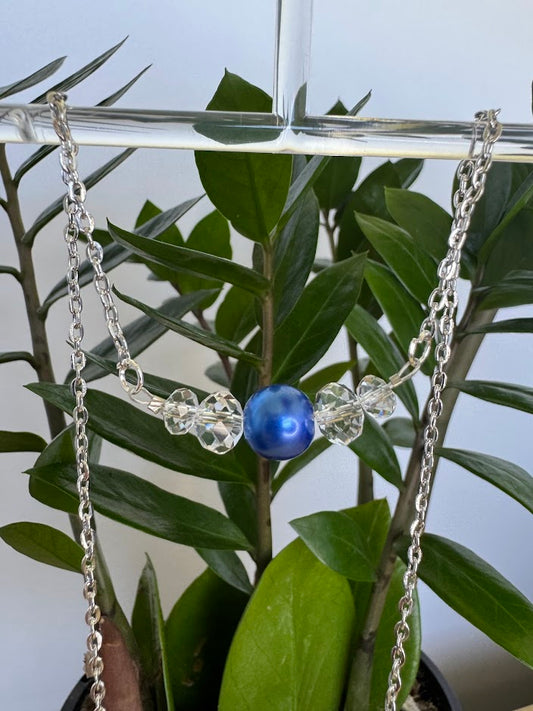 Navy Blue Pearl Necklace