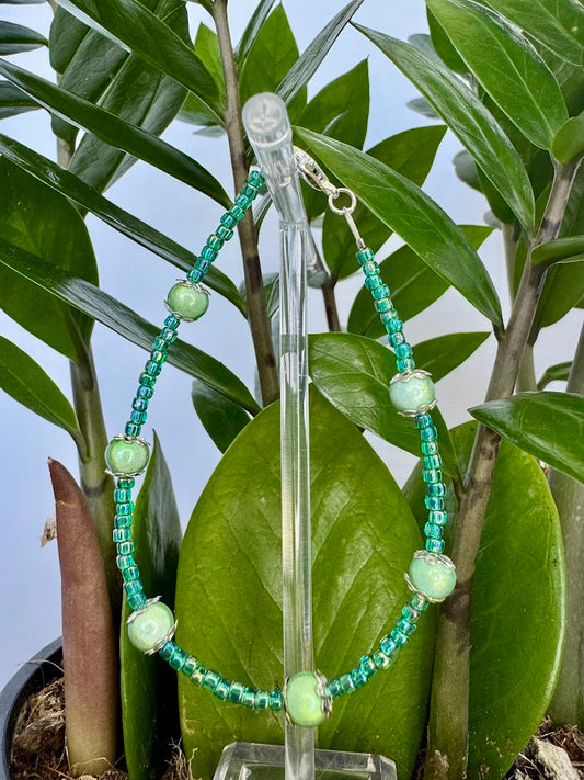 Green Seed Bead Bracelet