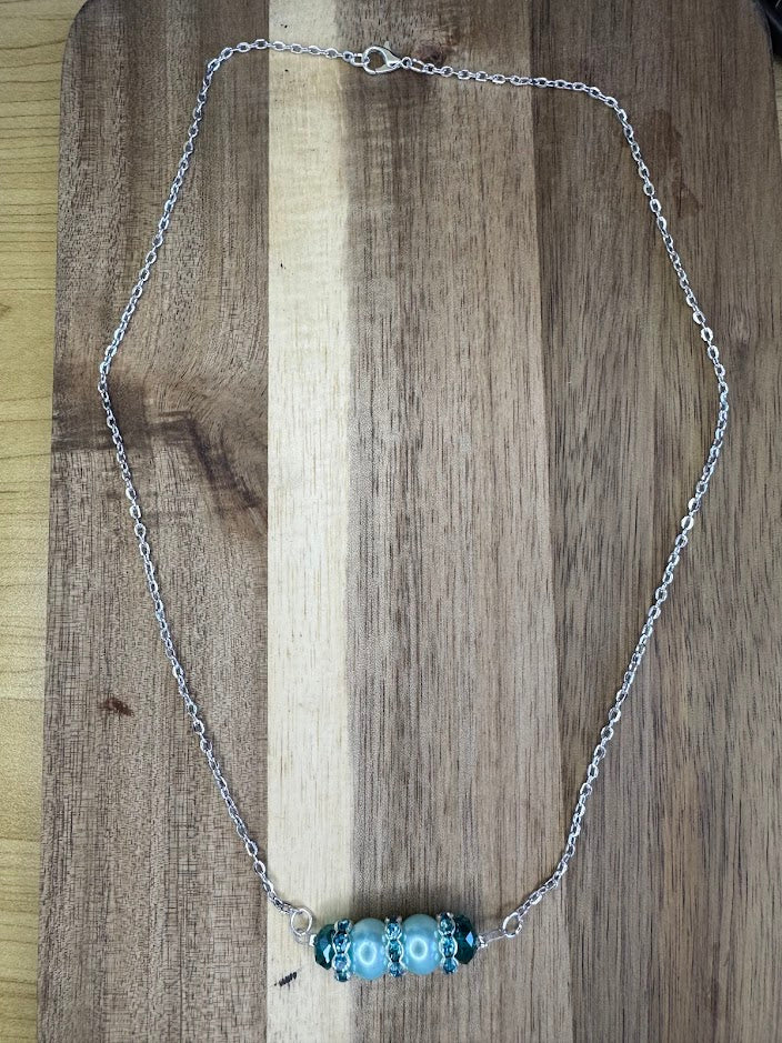 Pale Blue Pearl Necklace