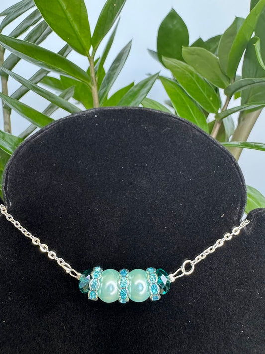 Pale Blue Pearl Necklace