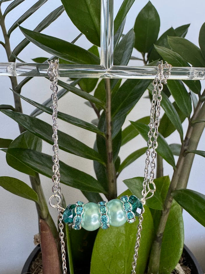 Pale Blue Pearl Necklace