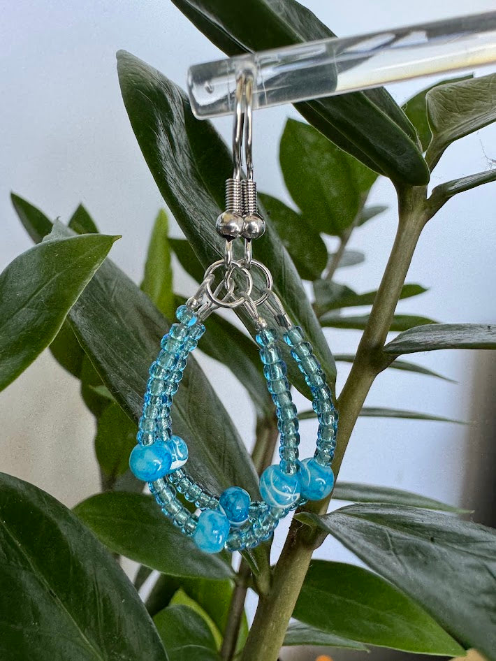 Blue Marble Earrings