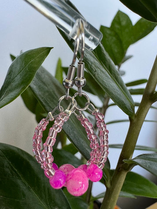 Pink Marble Earrings