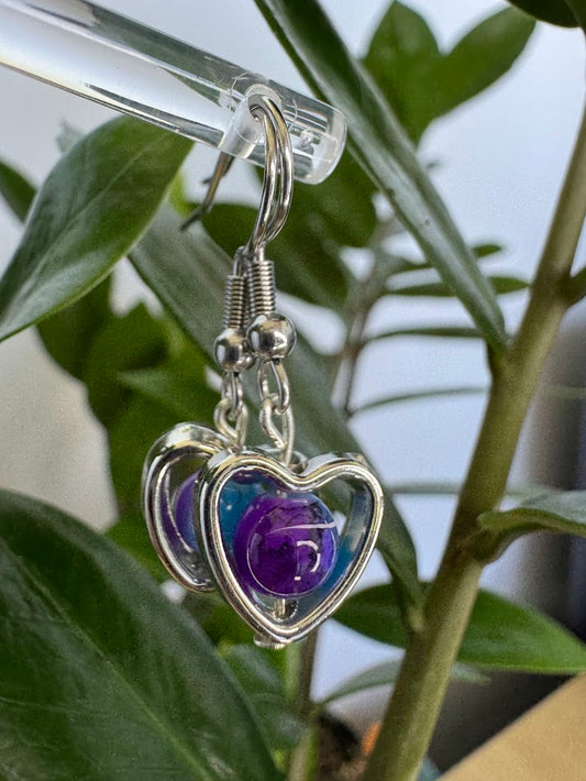 Purple/Blue Heart Earrings