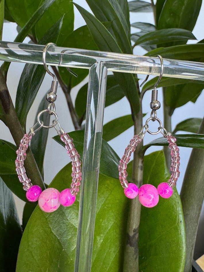 Pink Marble Earrings