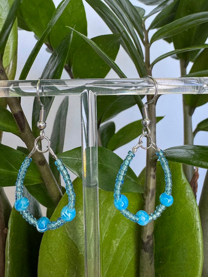 Blue Marble Earrings